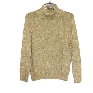 New Karen Scott Petites Tan Long Sleeve Knit Turtleneck Sweater Top Women's PM